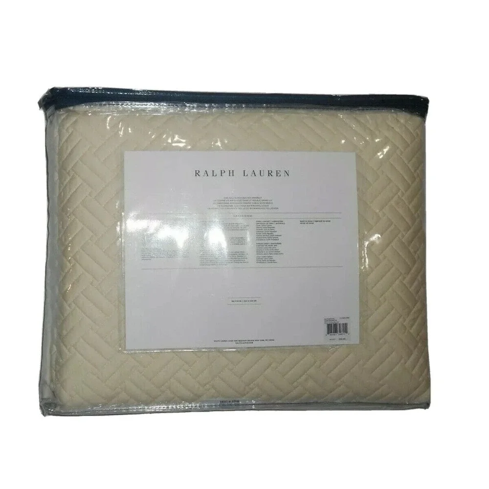 Ralph Lauren Full‎ / Queen Greenwich Hollywood Cream Quilted Coverlet rt $355